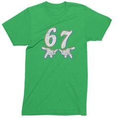 67 Hands Meme Viral Drill Mens T-shirt Kelly Green
