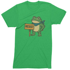 Sign Resist Meme Frog Protest Mens T-shirt Kelly Green