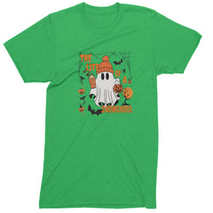 Life of a Showghoul Halloween Showgirl Vibes Mens T-shirt Kelly Green