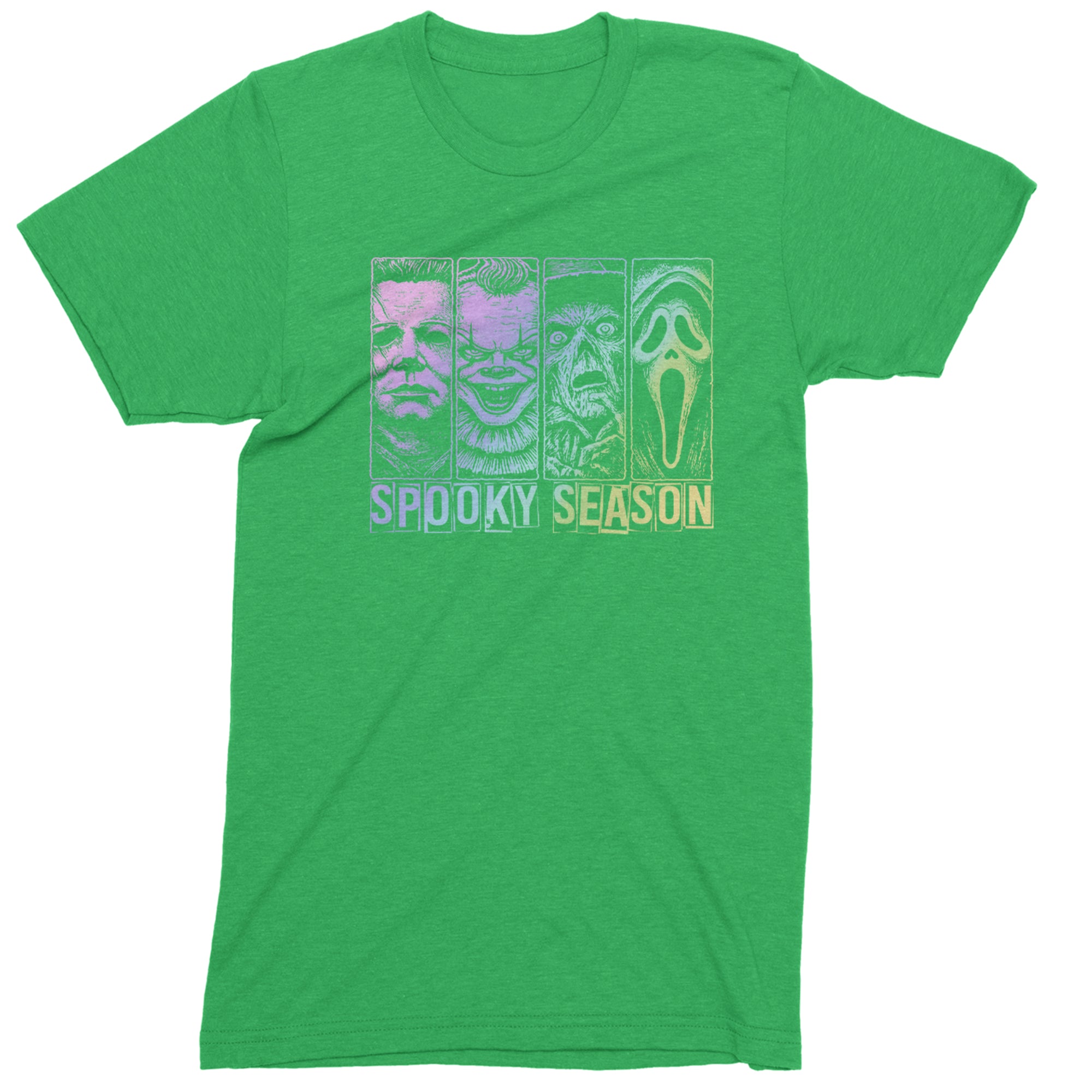 Spooky Season Horror Icons Halloween Mens T-shirt Kelly Green