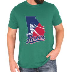 Atlanta Georgia Batter Up Mens T-shirt Kelly Green