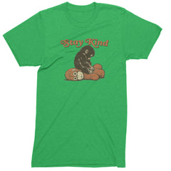 Punch Stay Kind Macaque Mens T-shirt Kelly Green
