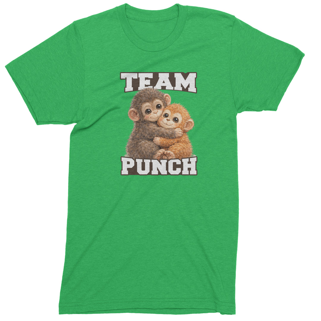 Team Punch Panchi-kun Monkey Mens T-shirt Kelly Green