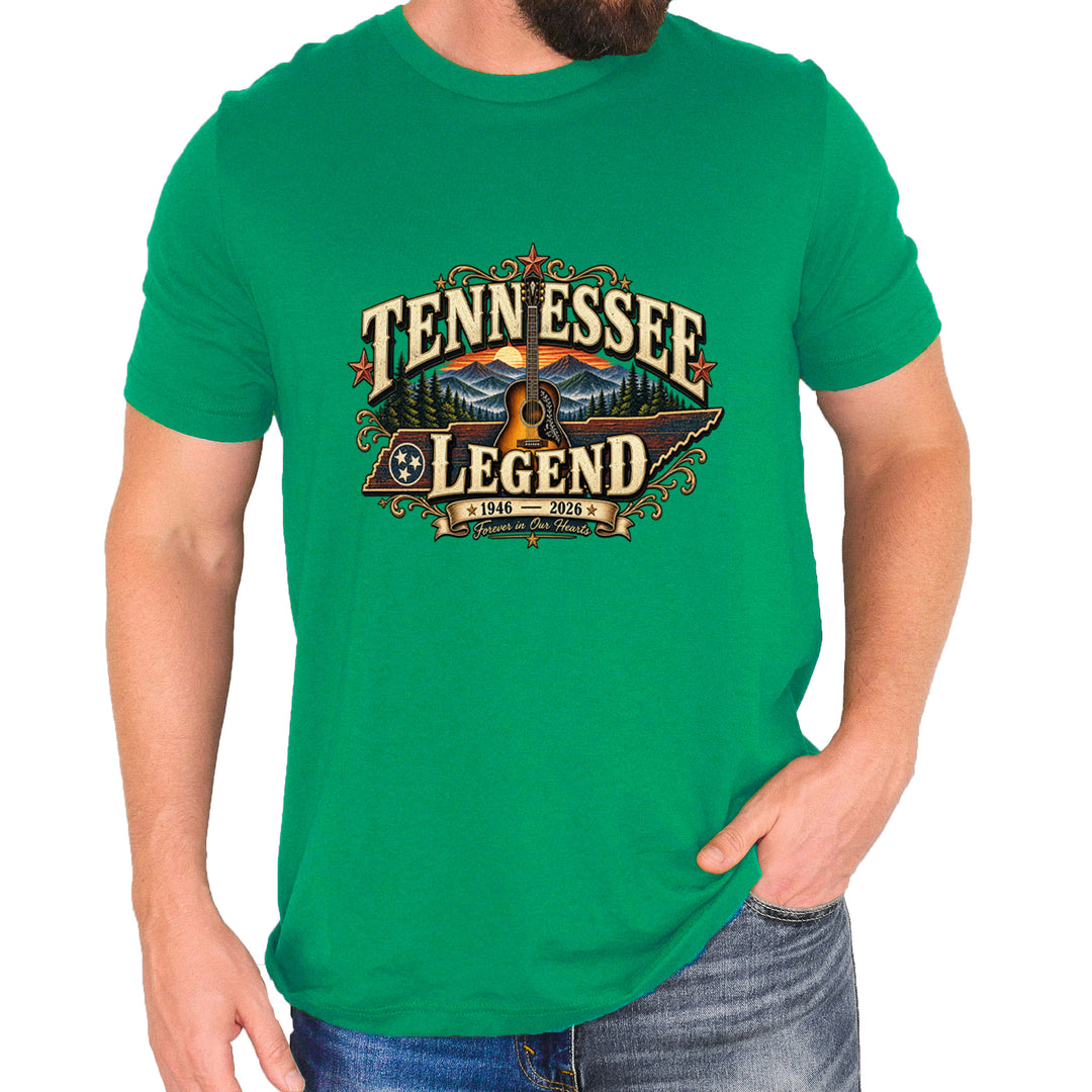 Tennessee Legend Country Music Dolly Mens T-shirt Kelly Green
