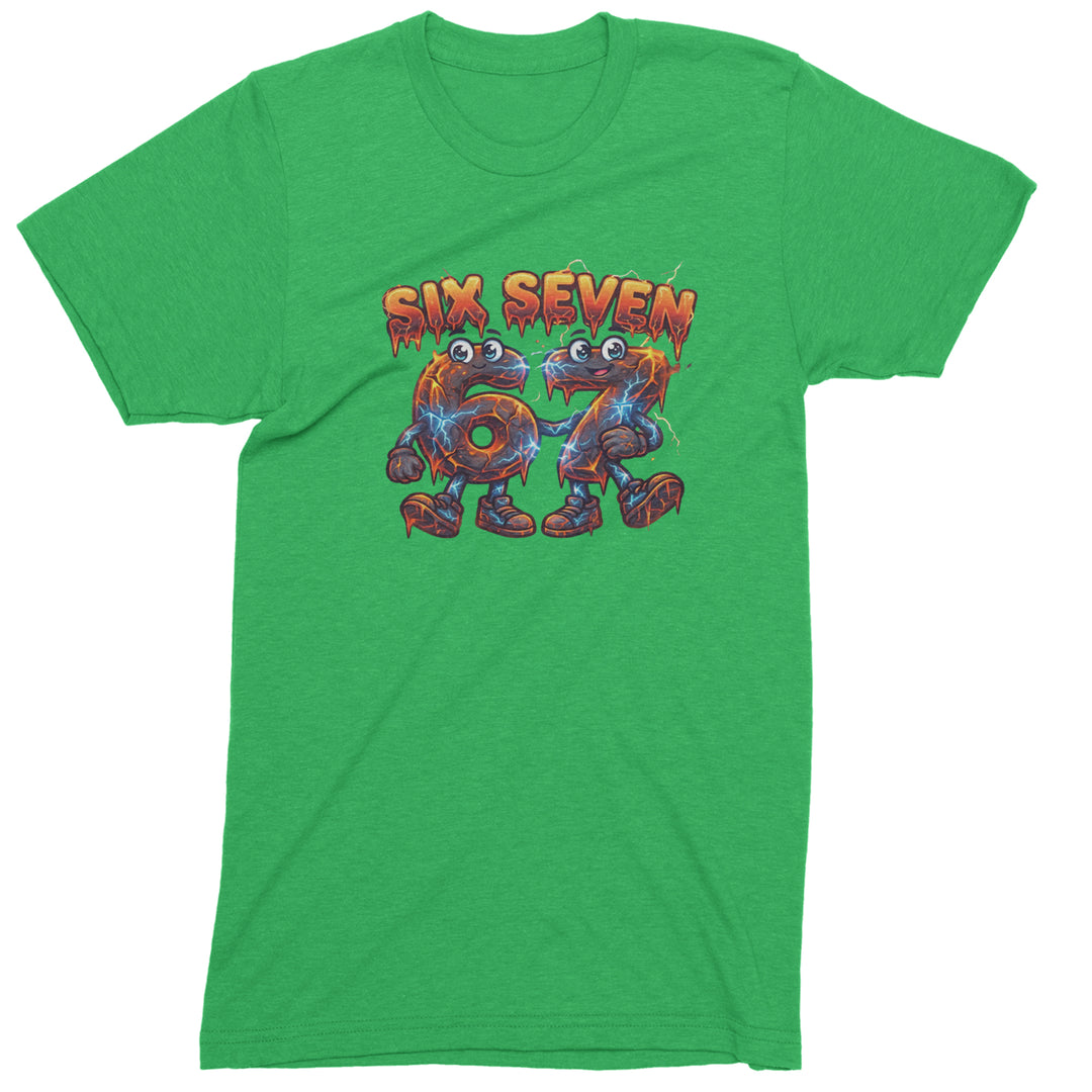 67 Lava Lightning Six Seven Meme Mens T-shirt Kelly Green