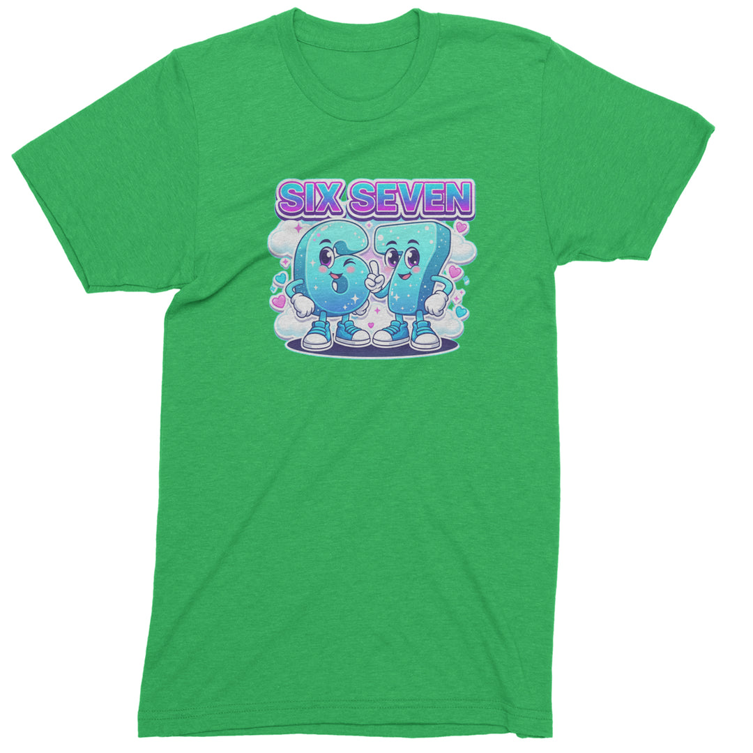 67 Six Seven Meme Kawaii Cloud Mens T-shirt Kelly Green