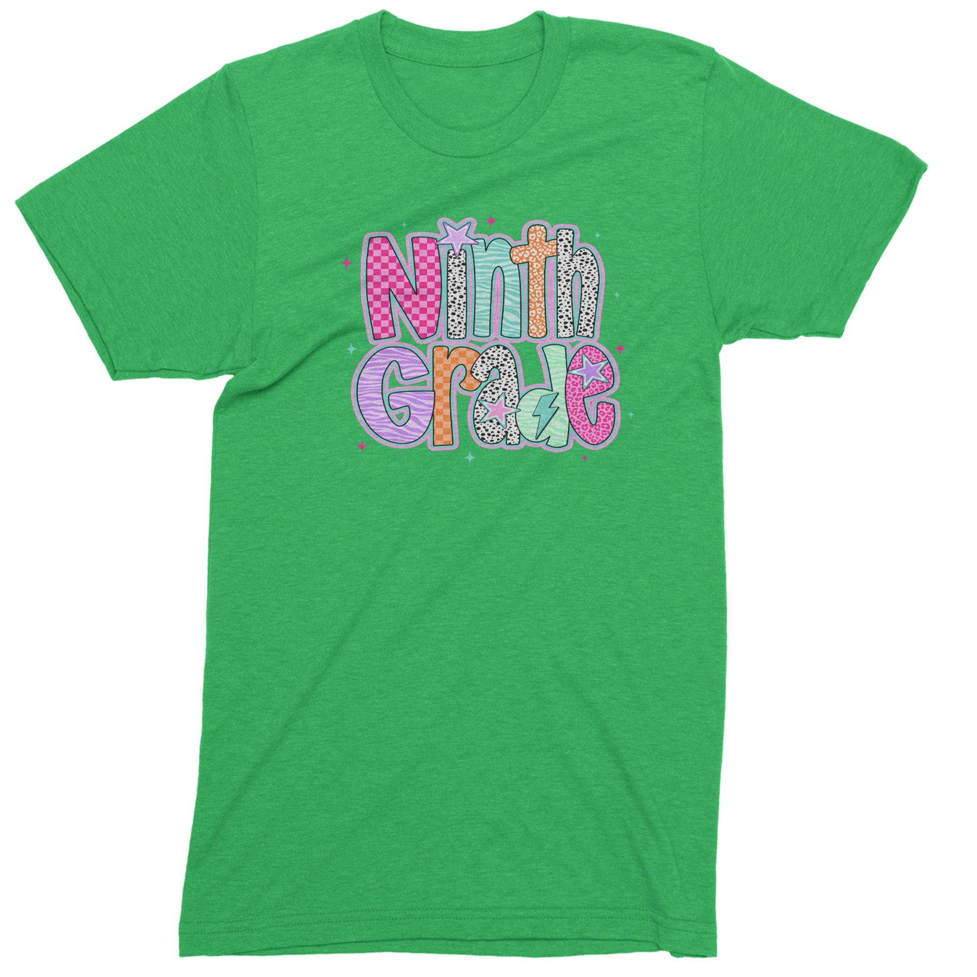Ninth Grade Freshman Vibes Colorful Back to School Men's T-shirt Kelly Green