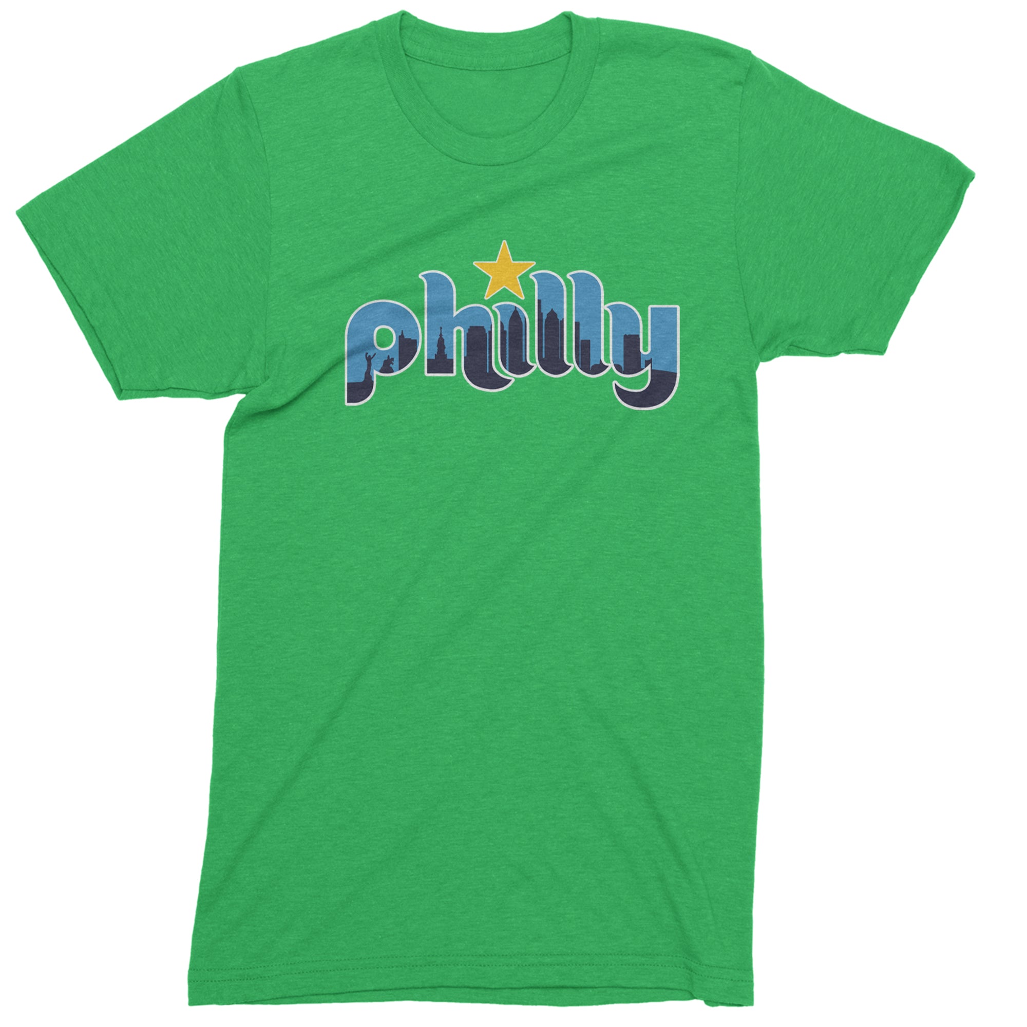 Skyline Philly Philadelphia Men's T-shirt Kelly Green