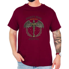 Fourth Wing Dragon Rider Vintage Basgiath War College Mens T-shirt Maroon