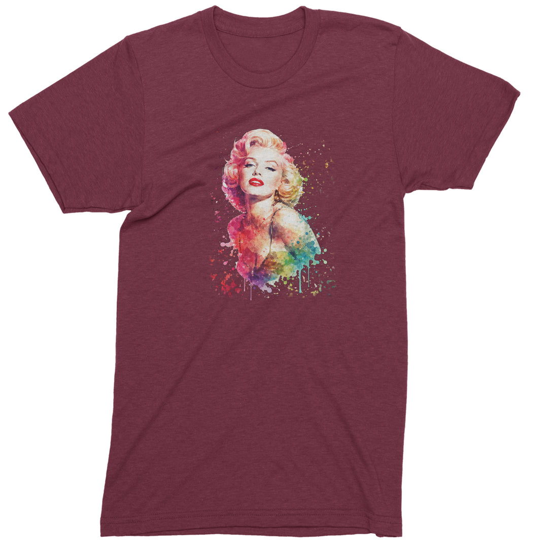 Mrs. Monroe Watercolors Bombshell Mens T-shirt Maroon