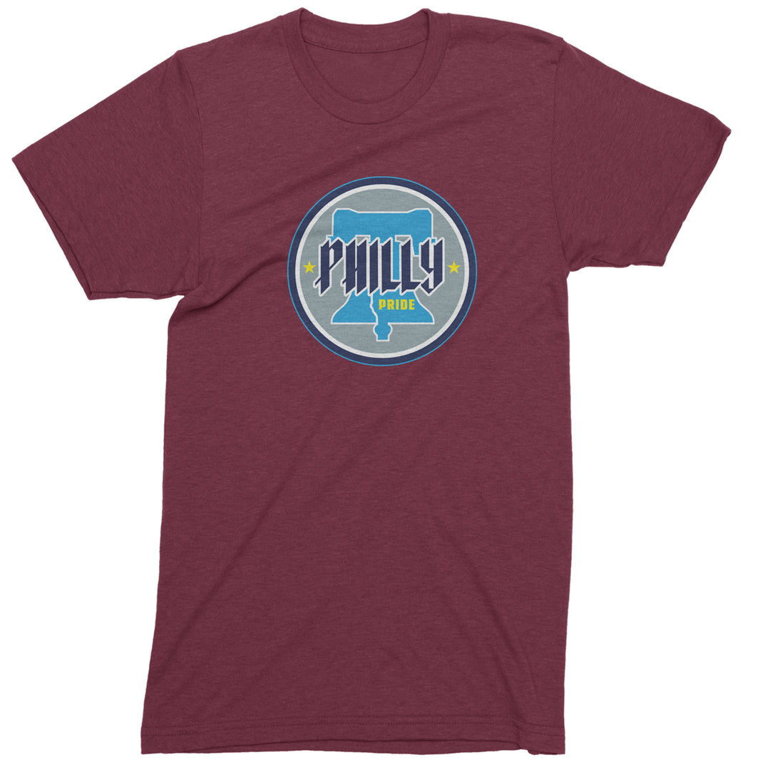 Philly Pride Liberty Bell Mens T-shirt Maroon