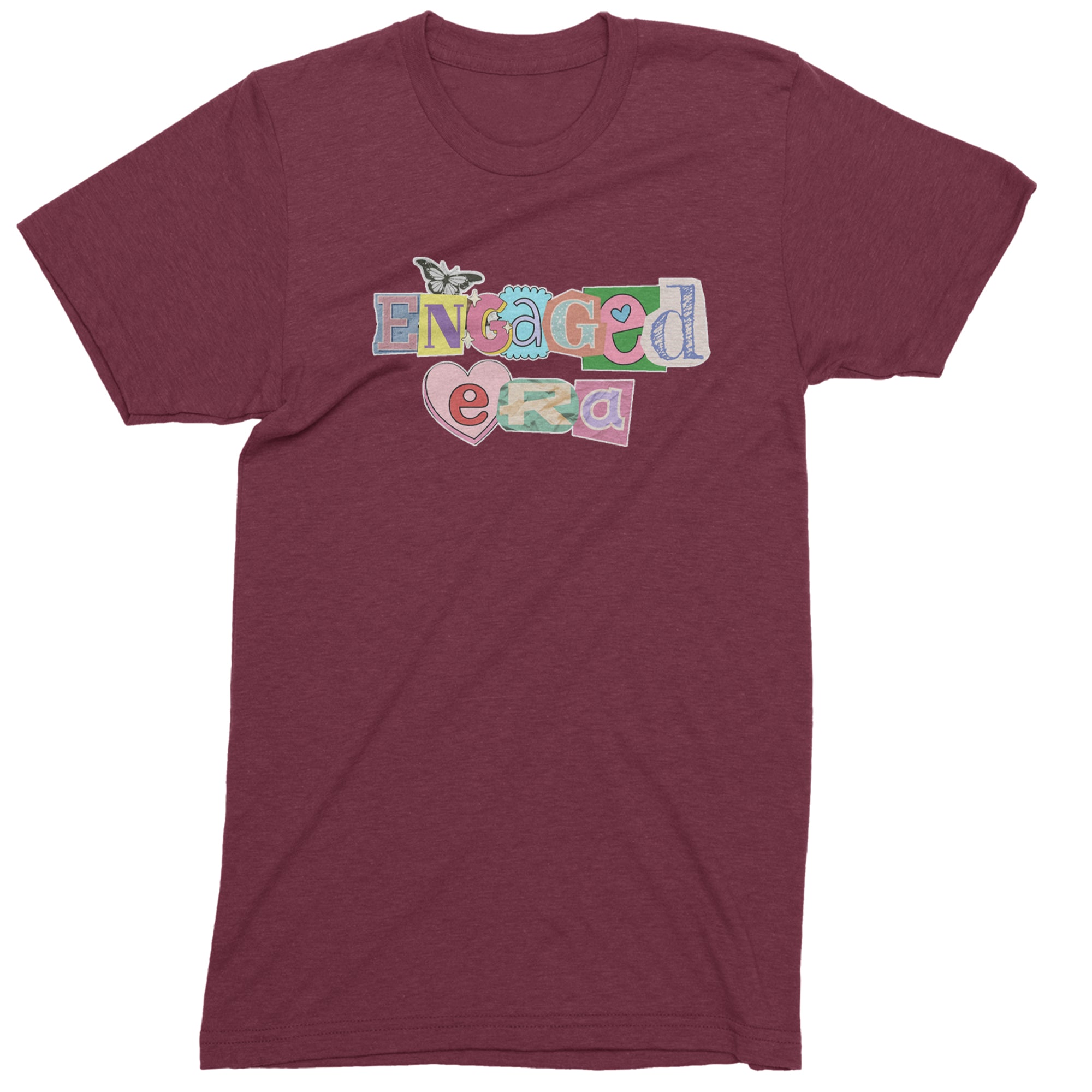 Engaged Era Aesthetic Retro Collage Design Mens T-shirt Maroon
