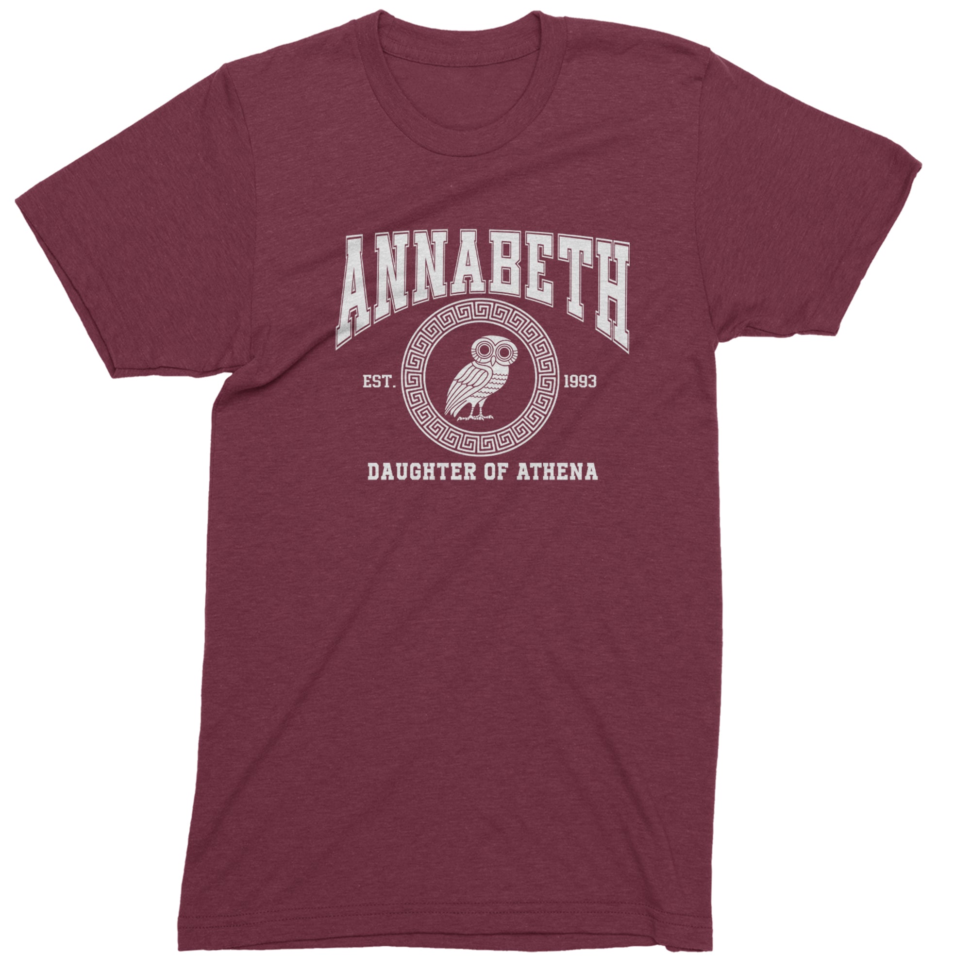 Annabeth Daughter of Athena Owl Wisdom Mens T-shirt Maroon