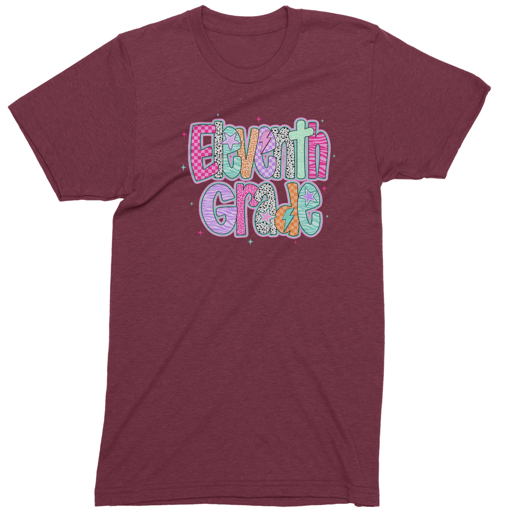 Eleventh Grade Extra Colorful Back to School Men's T-shirt Maroon