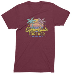 Golden Girls Forever Retro Sunset Mens T-shirt Maroon