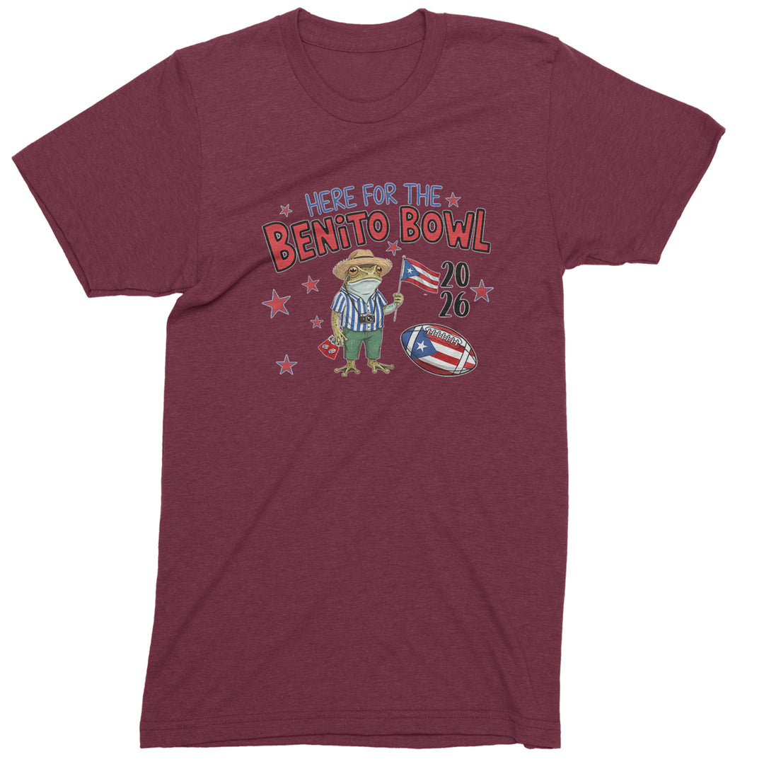 Frog Here for the Benito Bowl Football Mens T-shirt Maroon