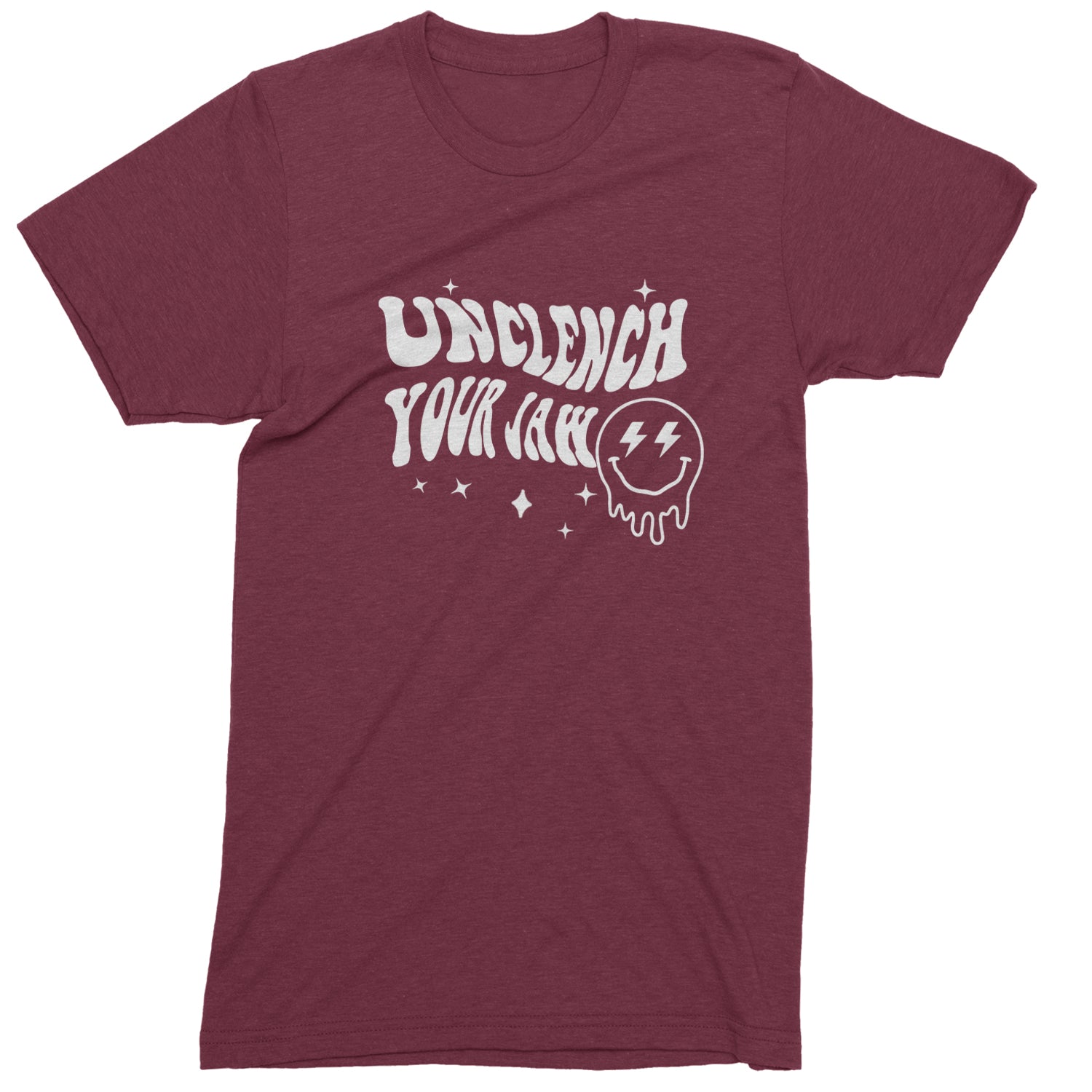 Unclench Your Jaw Festival Rave EDM Mens T-shirt Maroon