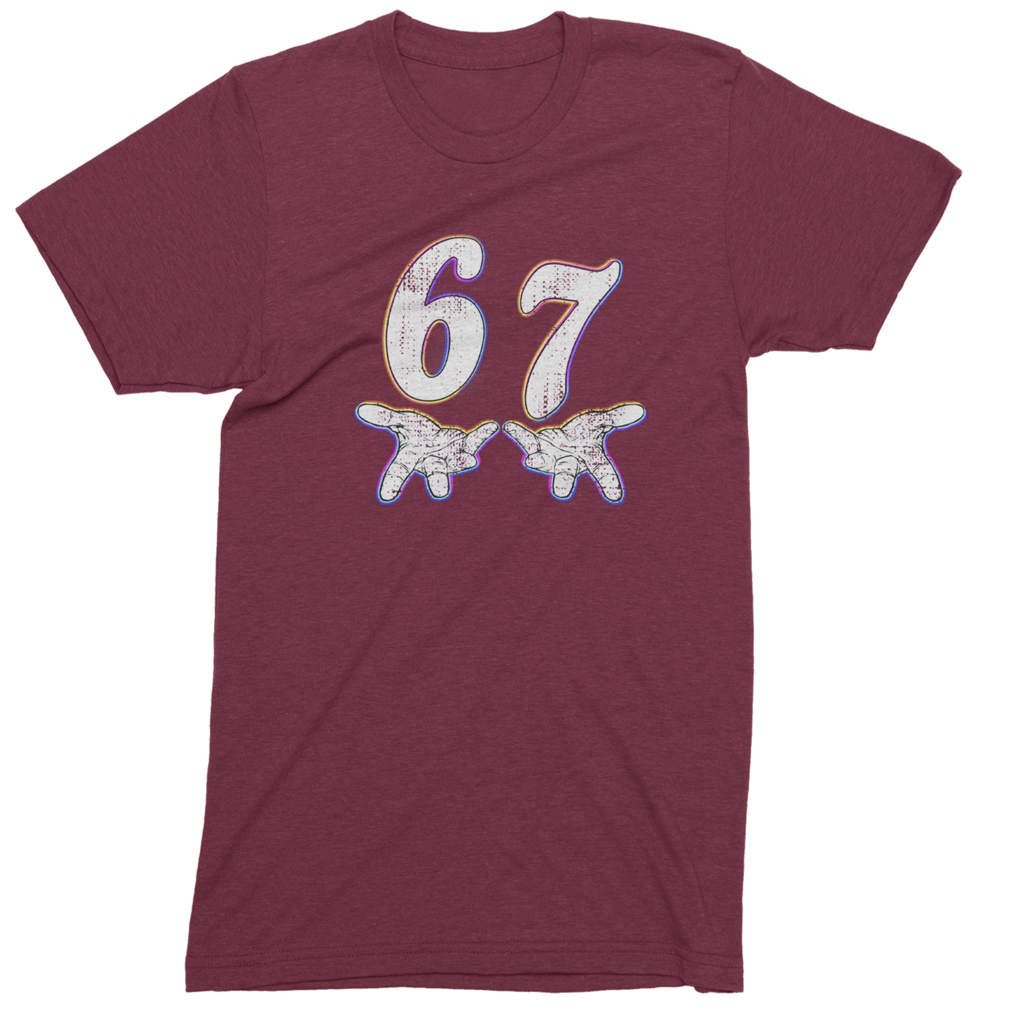 67 Hands Meme Viral Drill Mens T-shirt Maroon