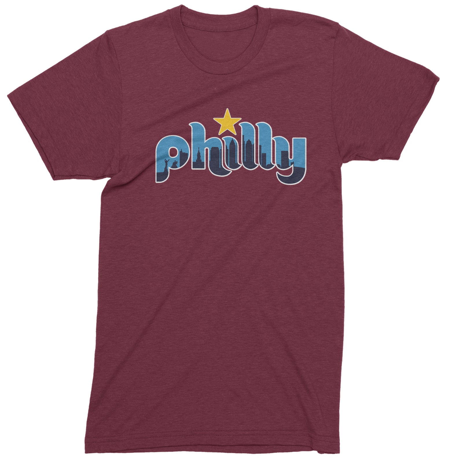 Skyline Philly Philadelphia Men's T-shirt Maroon