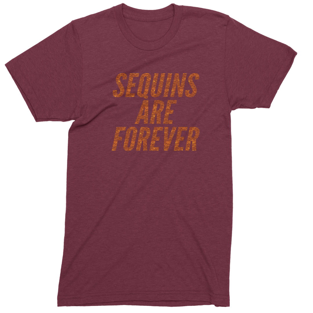 Sequins Are Forever Retro Glam Mens T-shirt Maroon