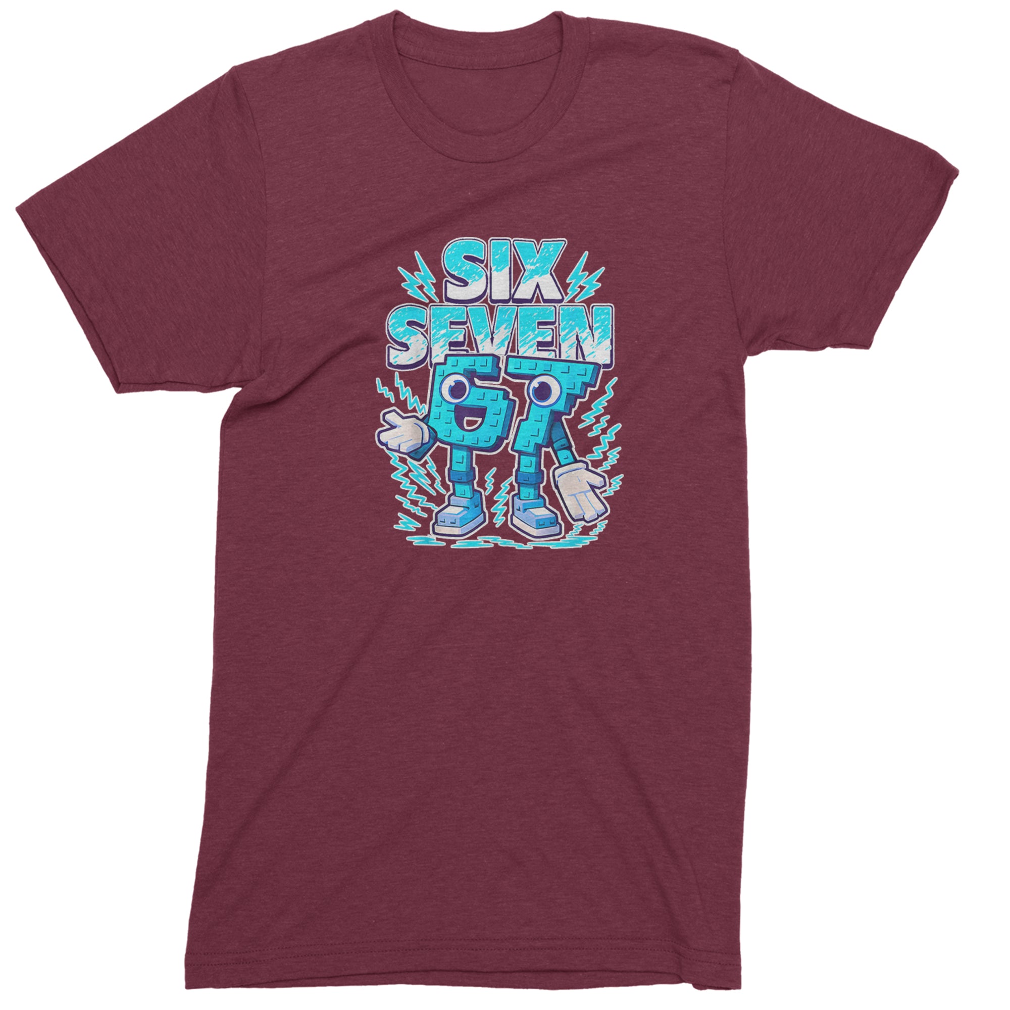 67 Brainrot Meme Slang Mens T-shirt Maroon