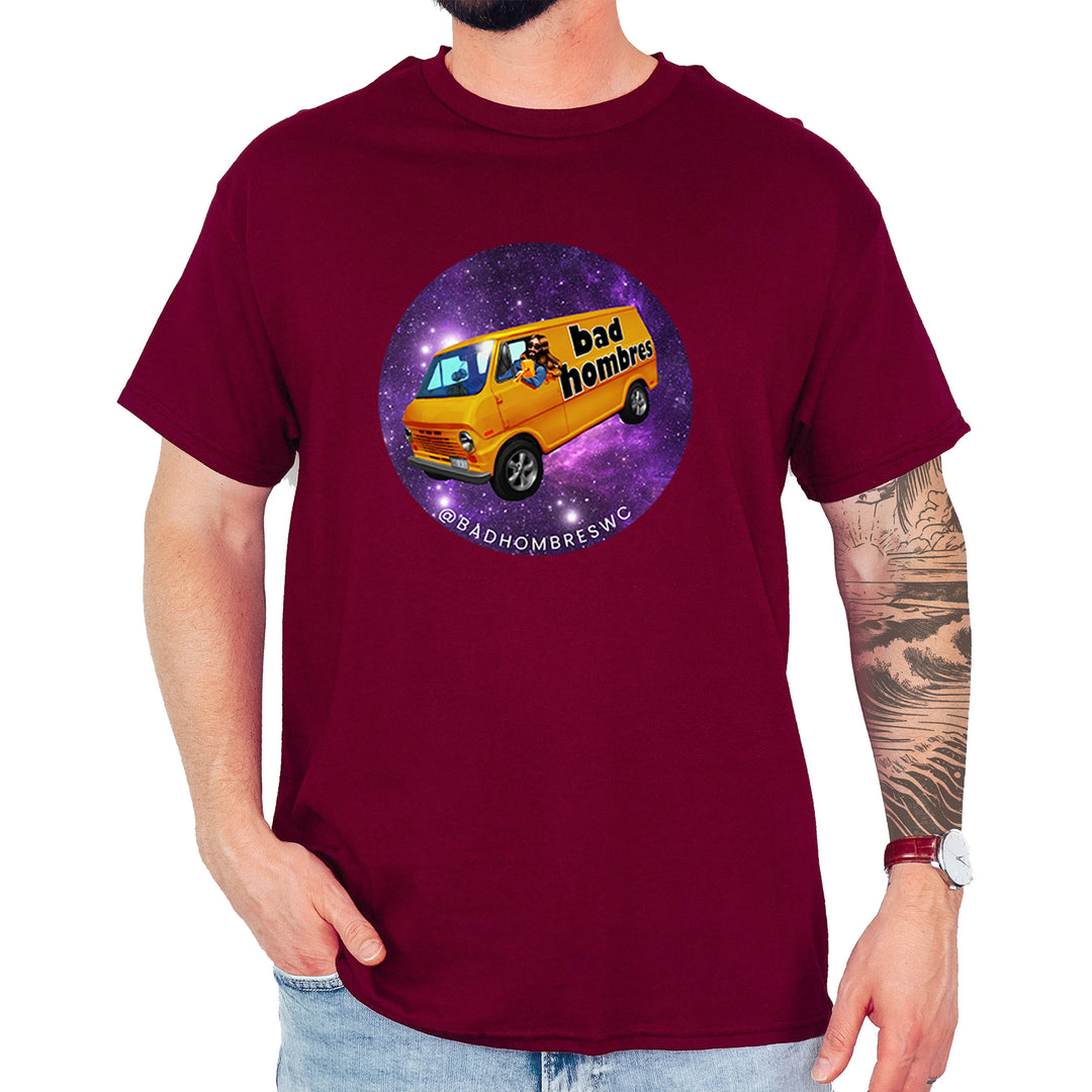 Bad Hombres Space West Chester Band Mens T-shirt Maroon