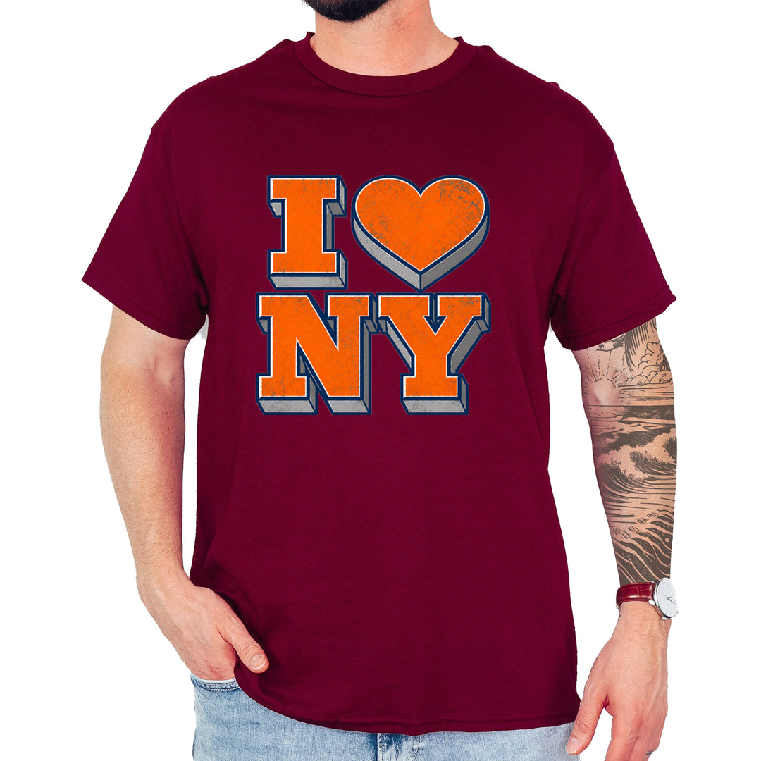 New York City Pride Heart Mens T-shirt Maroon
