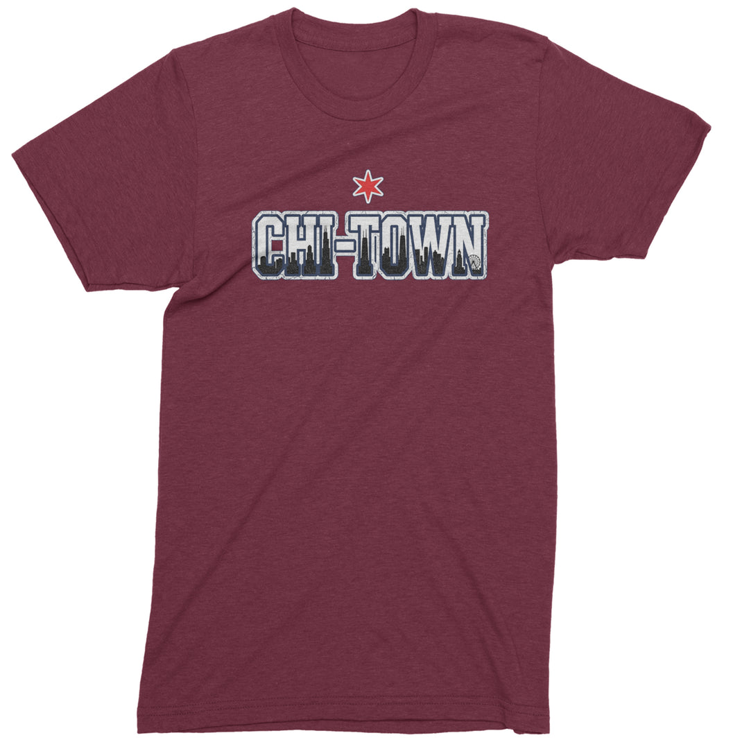 Chicago Chi-Town City Pride Mens T-shirt Maroon