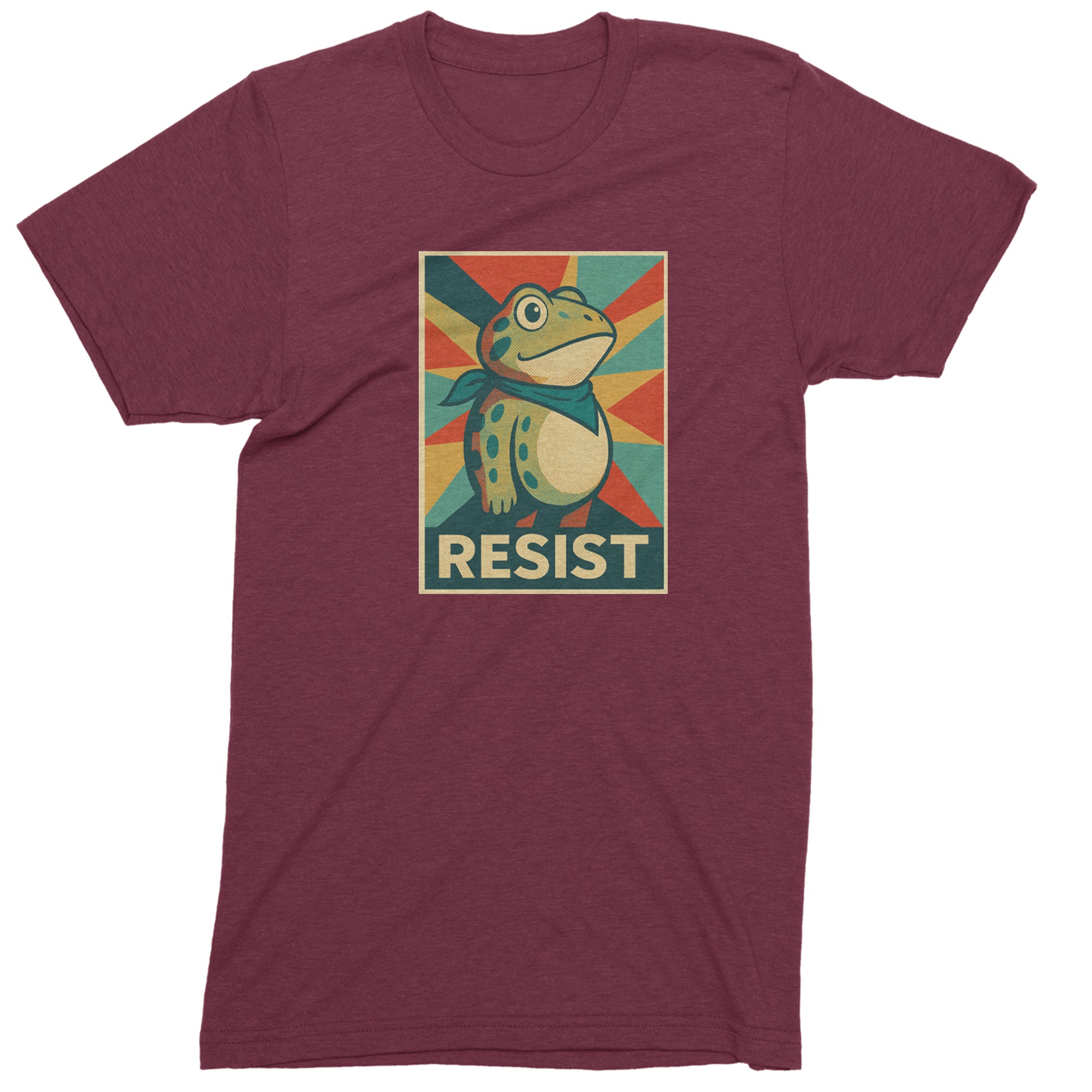 Resist Portland Protest Frog Mens T-shirt Maroon