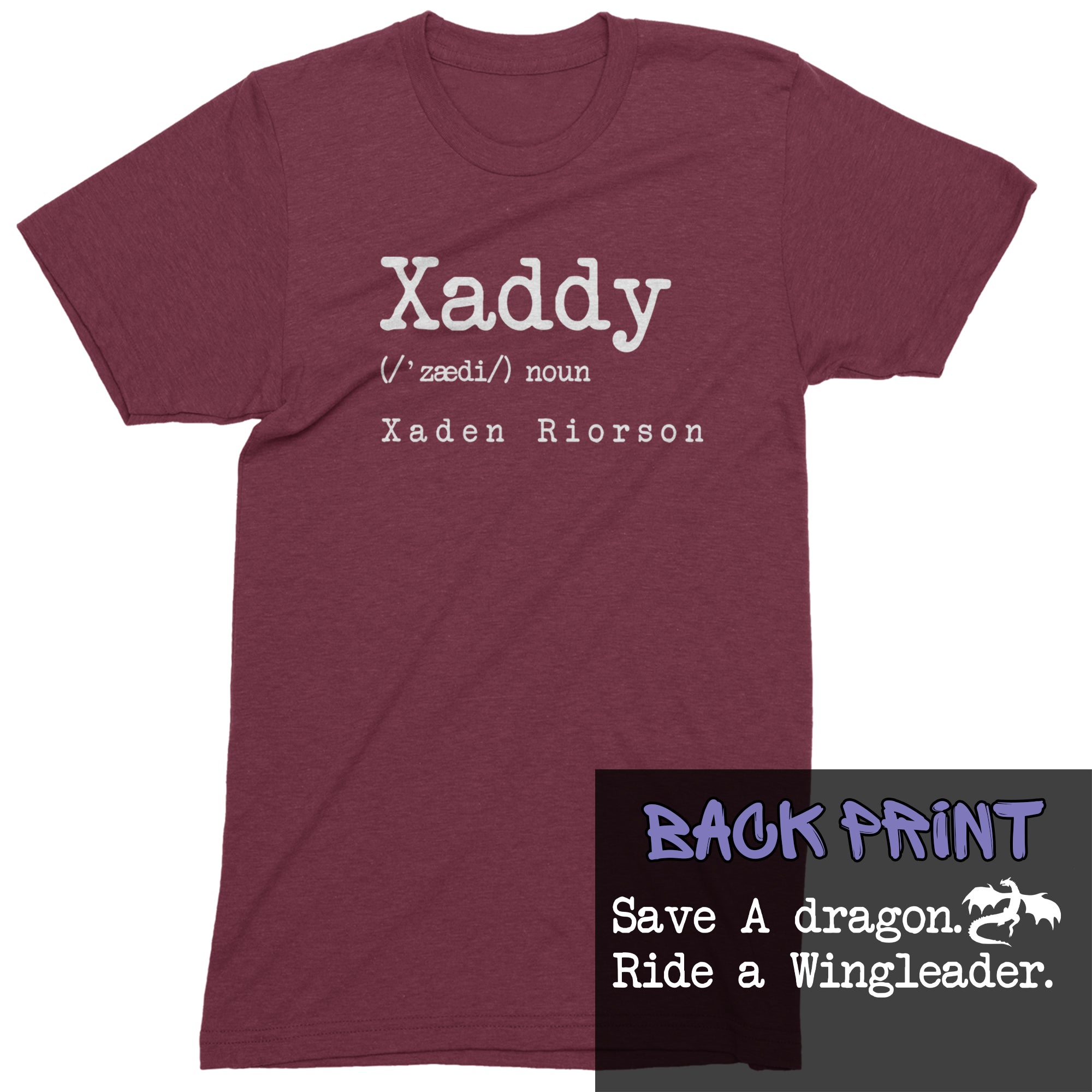 Xaddy Save A Dragon Ride A Wingleader Mens T-shirt Maroon