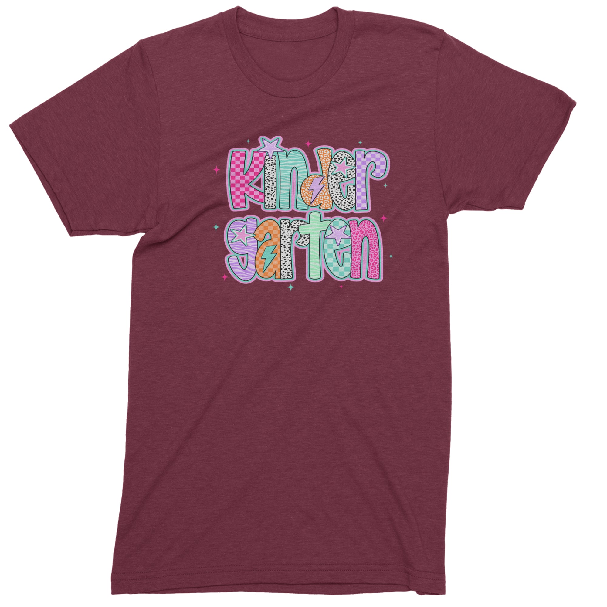 Kindergarten Cutie Colorful Back to School Men's T-shirt Maroon