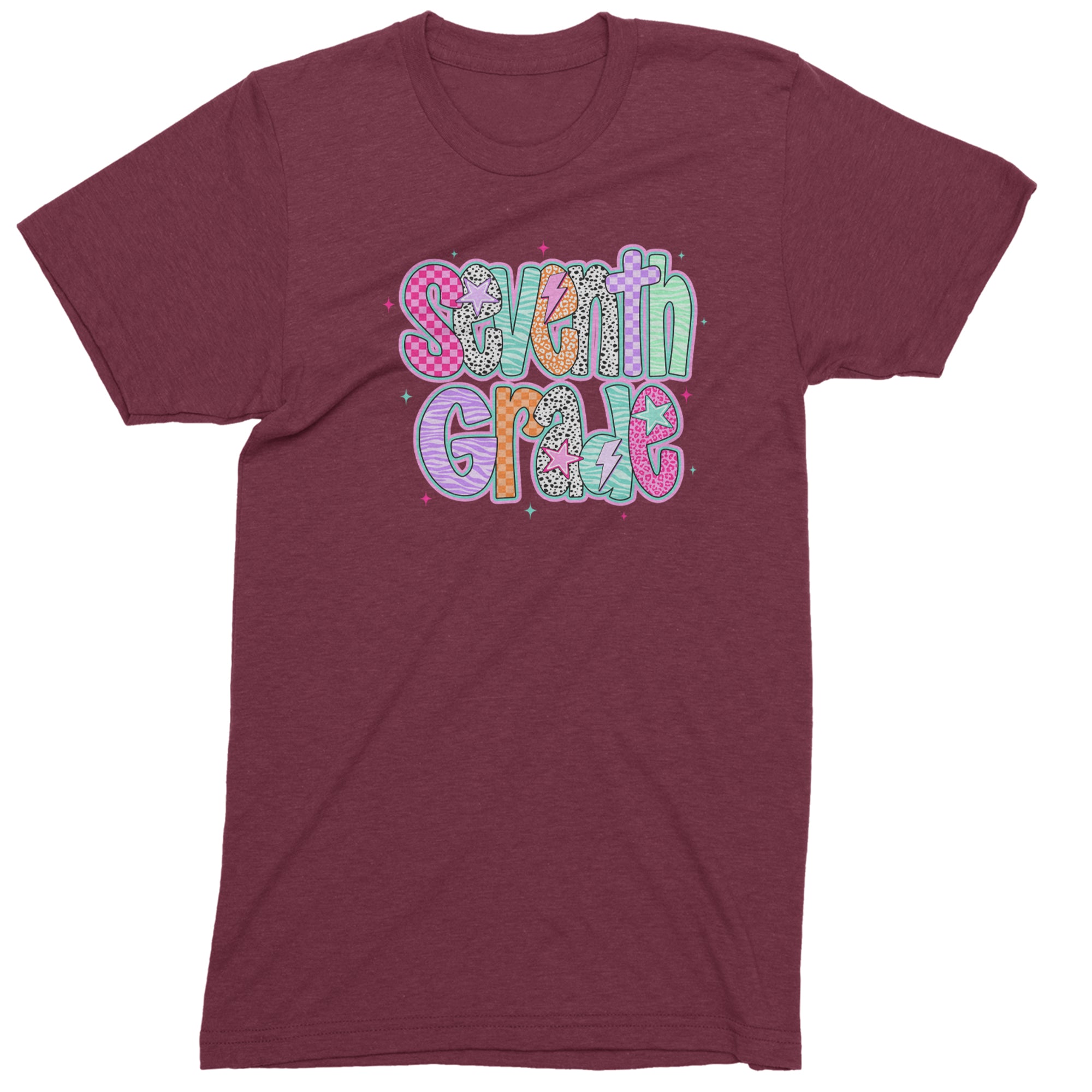 Seventh Grade Swagger Colorful Back to School Men's T-shirt Maroon