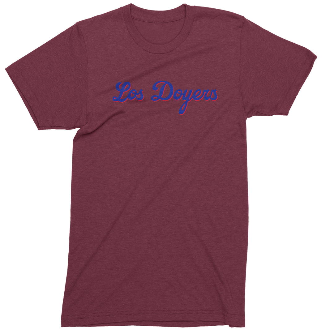 Los Doyers LA Baseball Men's T-shirt Maroon