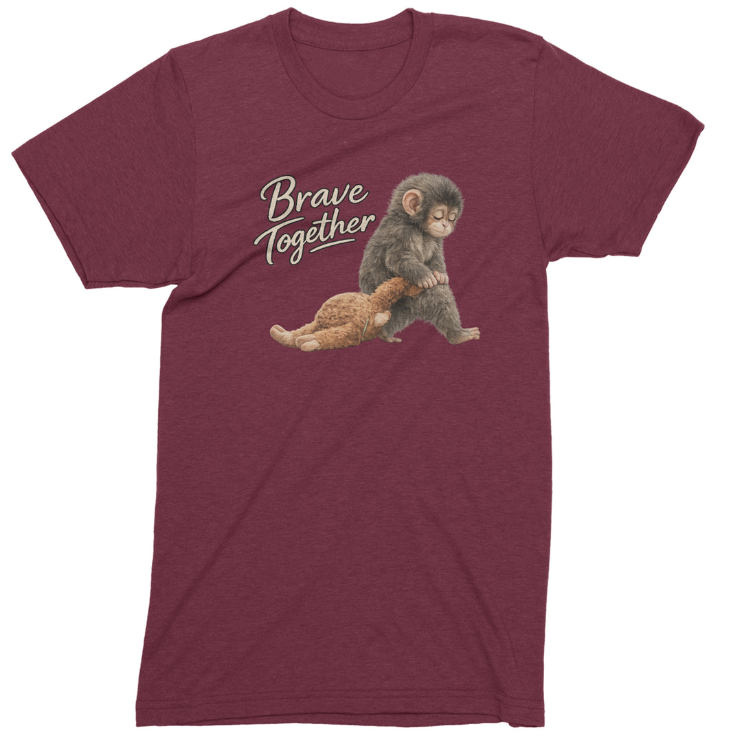 Punch Brave Together Stuffed Animal Mens T-shirt Maroon