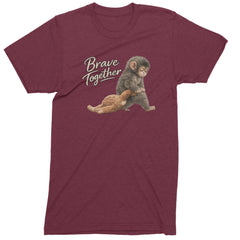 Punch Brave Together Stuffed Animal Mens T-shirt Maroon