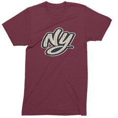 NYC New York City Grunge Street Mens T-shirt Maroon