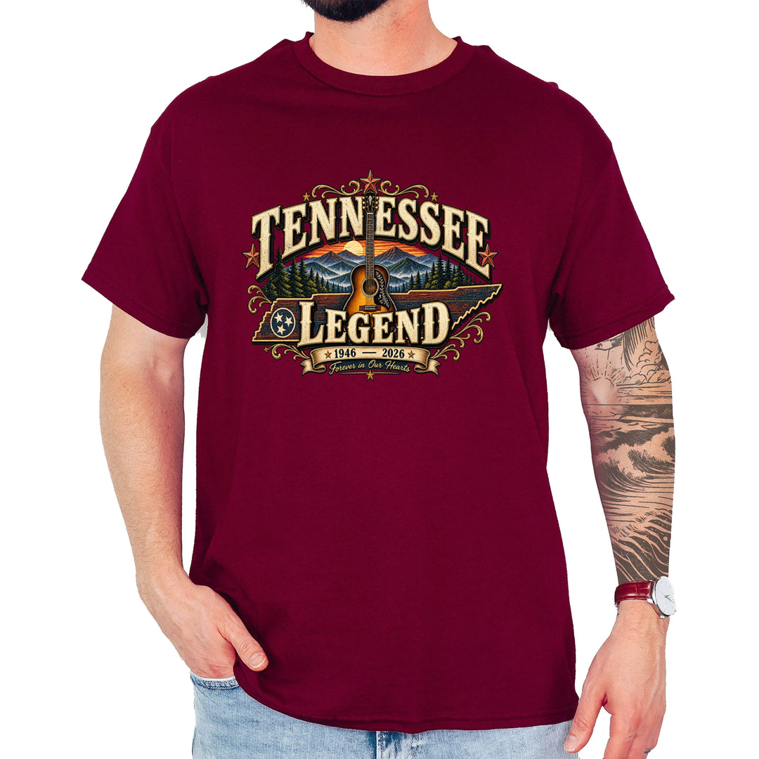 Tennessee Legend Country Music Dolly Mens T-shirt Maroon