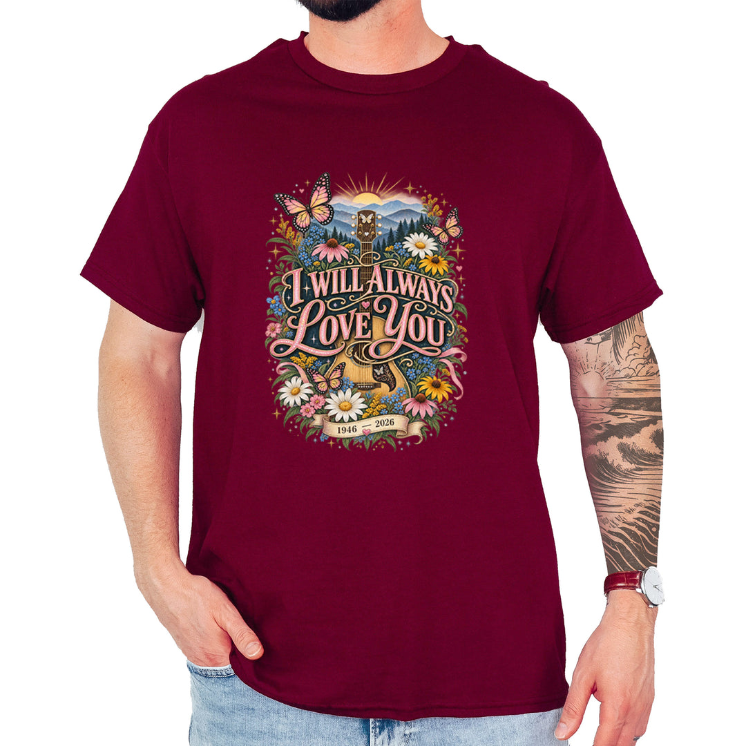 I Will Always Love You Dolly Mens T-shirt Maroon