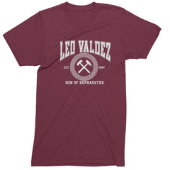 Leo Valdez Son of Hephaestus Forge Master Mens T-shirt Maroon
