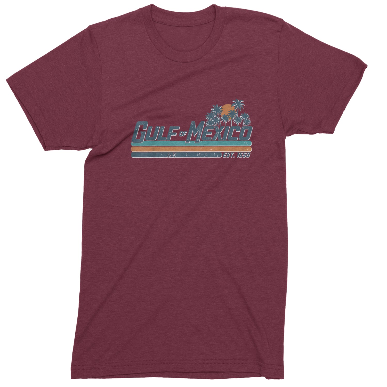 Gulf Of Mexico Established Year 1550 Men's T-shirt Maroon