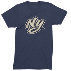 NYC New York City Grunge Street Mens T-shirt Navy Blue