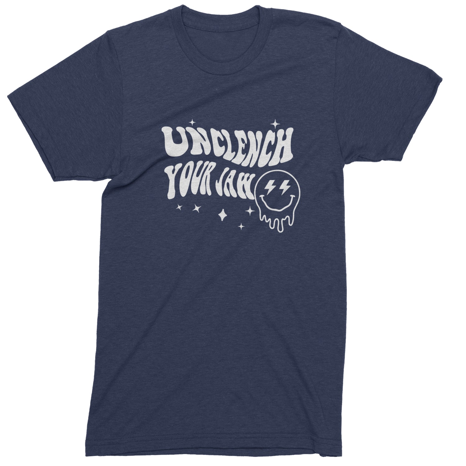 Unclench Your Jaw Festival Rave EDM Mens T-shirt Navy Blue