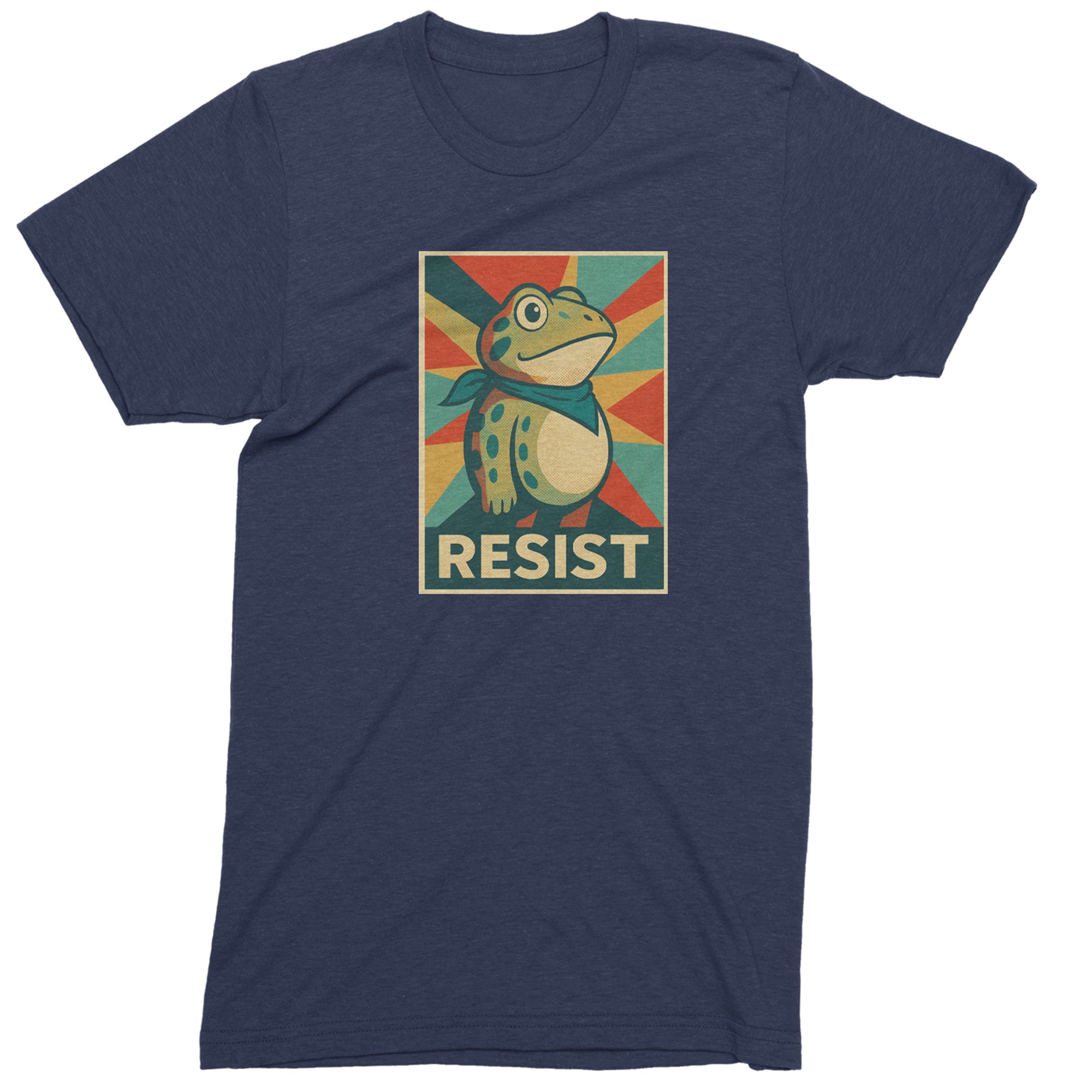 Resist Portland Protest Frog Mens T-shirt Navy Blue
