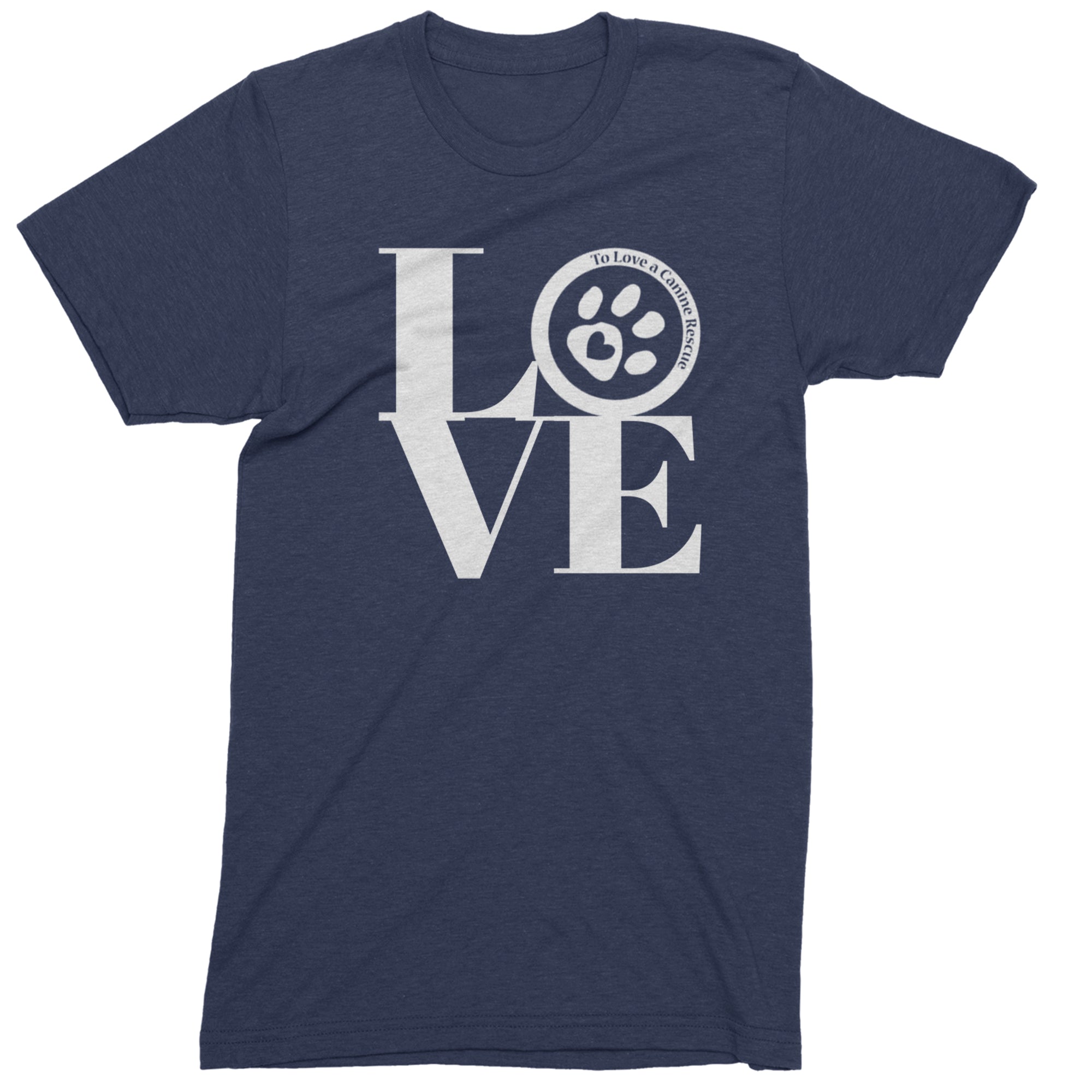 TLC LOVE Dog Rescue Mens T-shirt Navy Blue