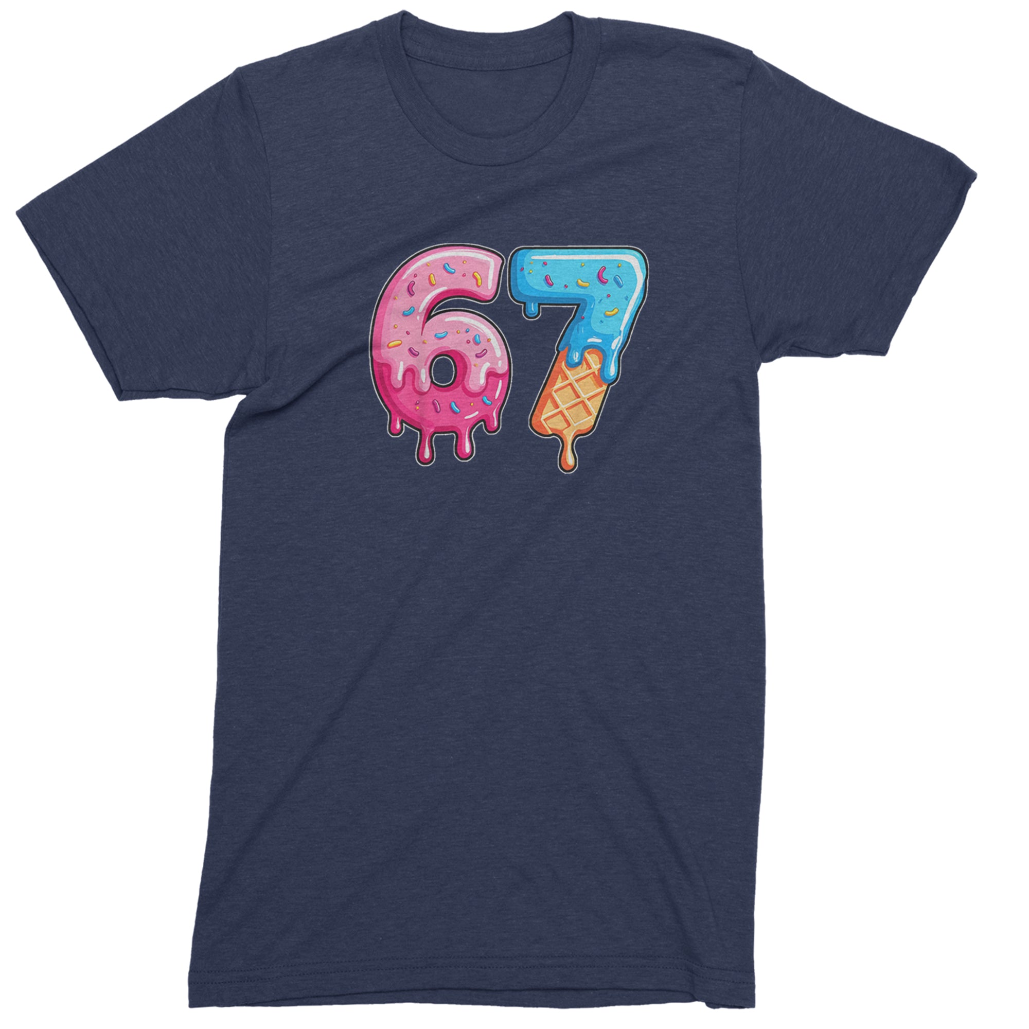 67 Dripping Ice Cream Donut Melt Mens T-shirt Navy Blue