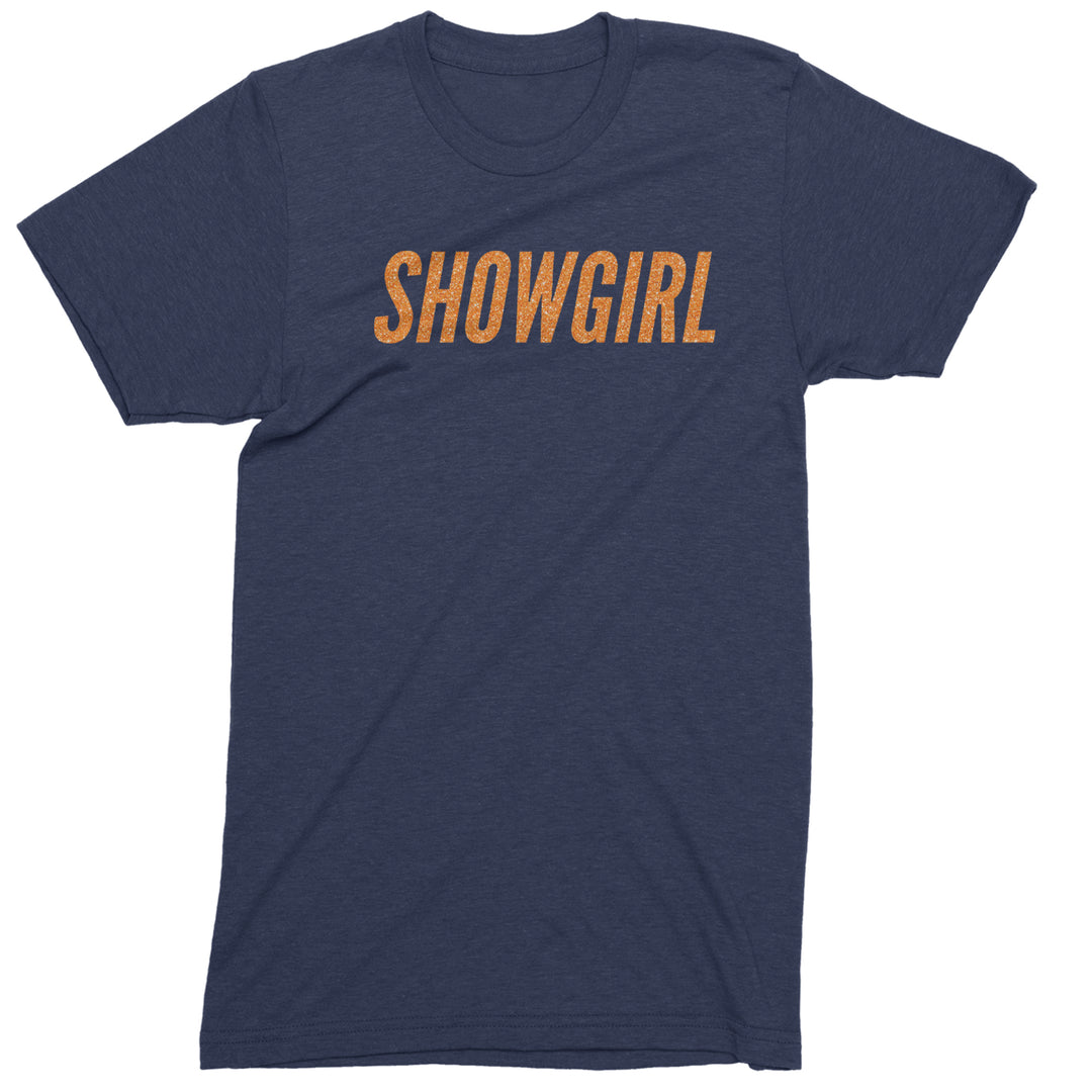 Showgirl Orange Glitter Mens T-shirt Navy Blue