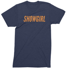 Showgirl Orange Glitter Mens T-shirt Navy Blue