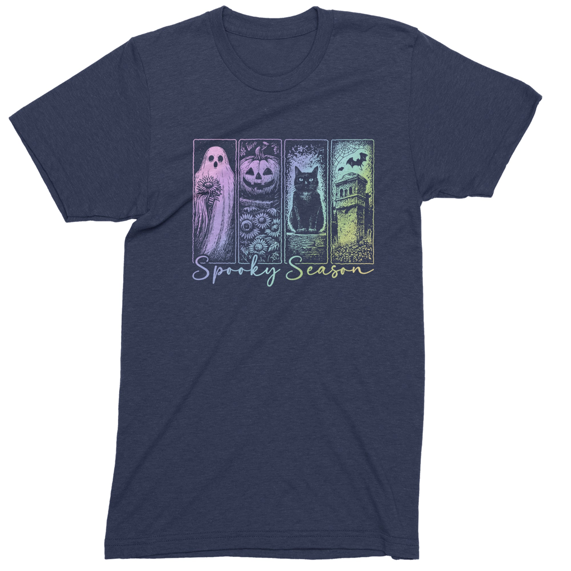 Spooky Season Cute Pastel Halloween Design Mens T-shirt Navy Blue