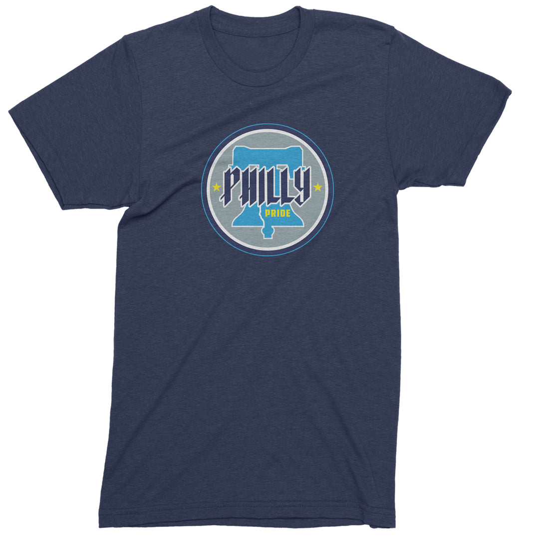 Philly Pride Liberty Bell Mens T-shirt Navy Blue