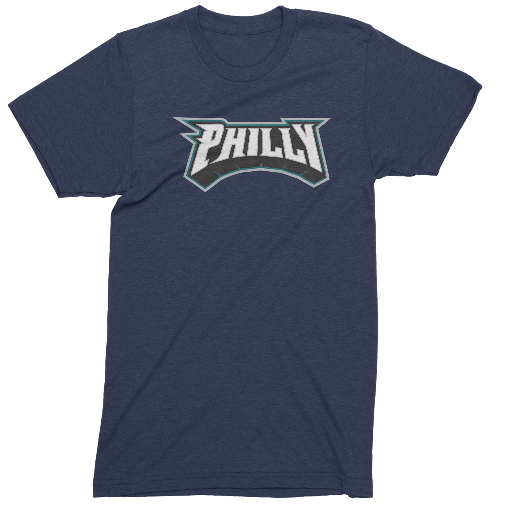 Philly Bold Block Throwback Mens T-shirt Navy Blue